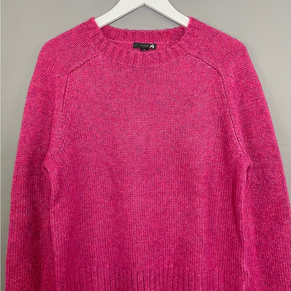 J. Crew Women's Alpaca Wool Blend Crewneck Sweater Fuchsia Heather NWT - Picture 4 of 14